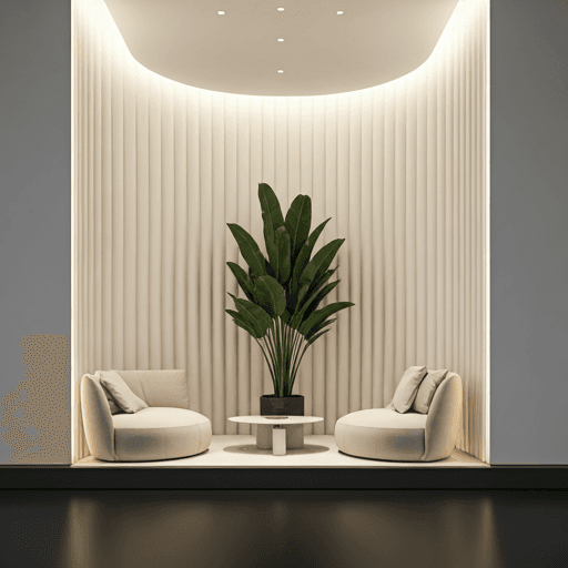 Zona lounge con mobiliario de diseño